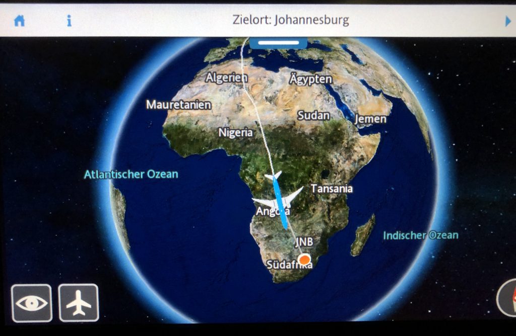Flug nach Südafrika
